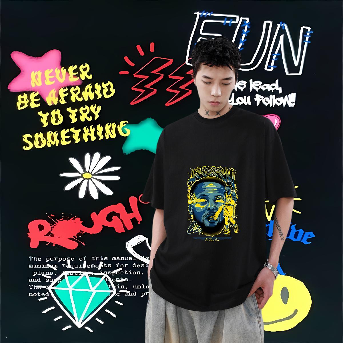 5A Men Tees Breathable Crew Neck Cotton Anime Printing Street T Shirts Men DIY Designer Clothes