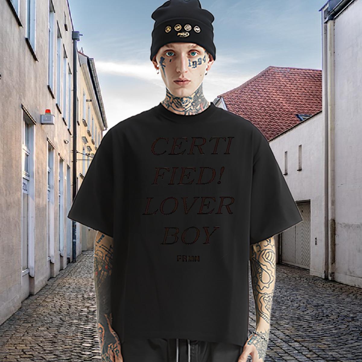 Classic Man T Shirts fashion 100% Cotton 230g Daily Wear Crew Neck Cotton Breathable Tshirts DIY DIY Printed Tops Tees