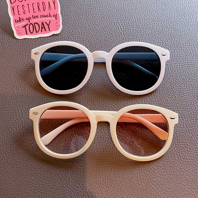 Sunglasses 2024 New Children Simple Solid Color Oval Sunglasses UV400 Girls Boys Fashion Outdoor Sun Protection Sunglasses Kids Sun Glasses