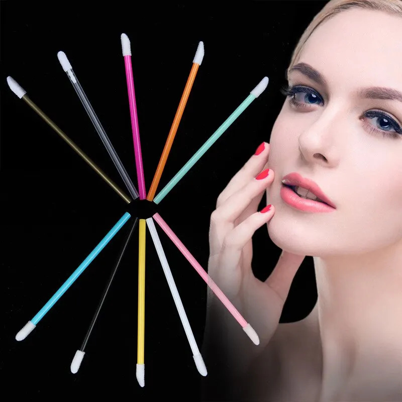 50 disposable lip brush makeup tools Hollow lip stick Nylon lip gloss stick Application lipstick stick set Cosmetic tools 240715