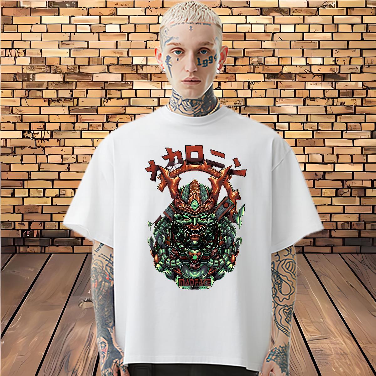 Brand Men Tops Tees fashion 100% Cotton 230g Crew Neck Cotton Anime Printing Street T Shirt For Man Floral Print 2024 Designer Tshirts