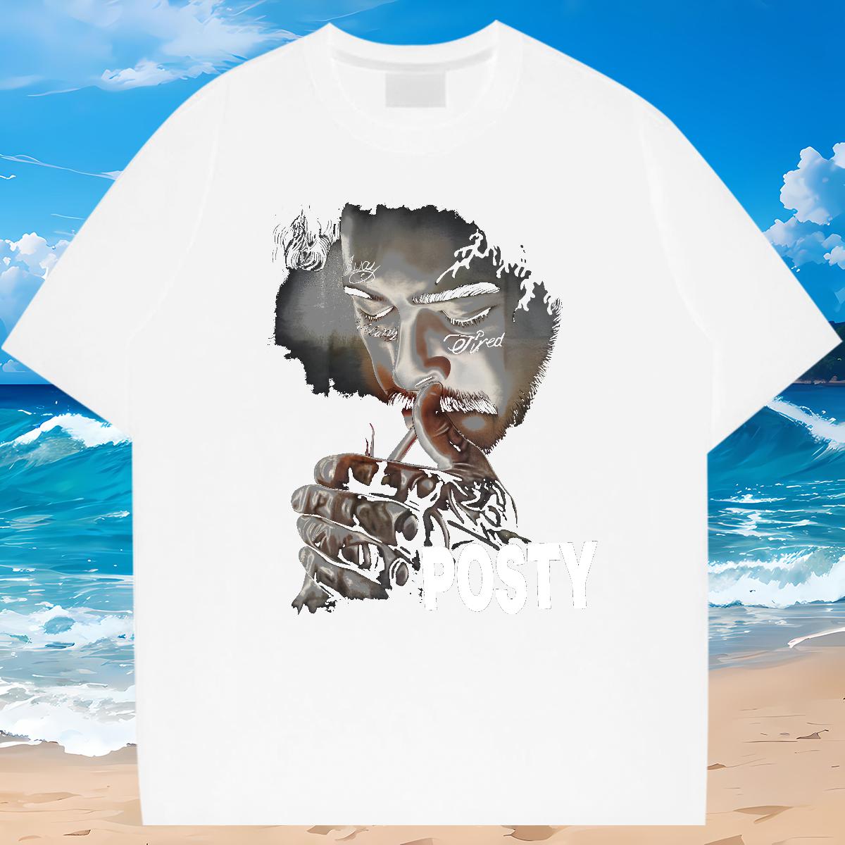 Loose Men T Shirts ZCY-240626001 230g Cotton Casual Crew Neck Cotton Breathable Couples T Shirts Designer Cartoon Printing S-4XL Tops Tees