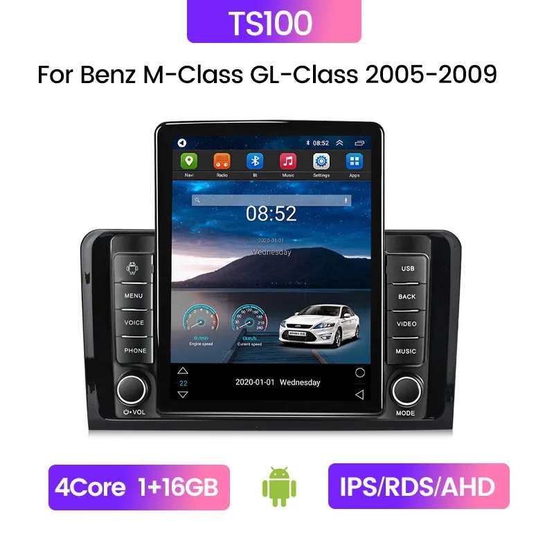 Android 13 Car Video Radio Player Audio GPS FOR BENZ ML 320/ML 350/W164 2005-2012 GL 2 Din Multimedia Navigation Stereo Carplay Auto