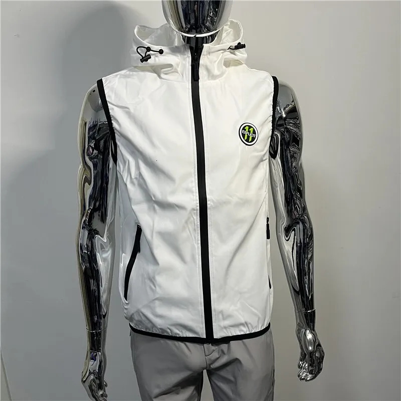 Golf Jackets Vest For Men Summer Fashion Ultra-thin Ice Silk Fast Dry Golf Waistcoat Outdoors Golf Wear Light Soft Men Golf Coat 240712