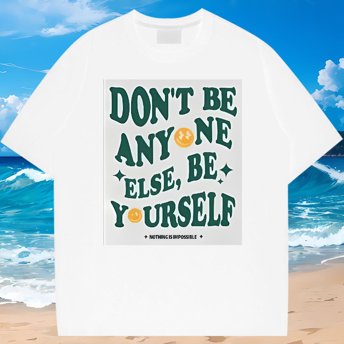 Brand Tshirts nothing is impossible 100% Cotton 230g Short sleeve Cotton Soft High Street Hip Hop T Shirts Men Oversized 4XL Customized Tops Tees