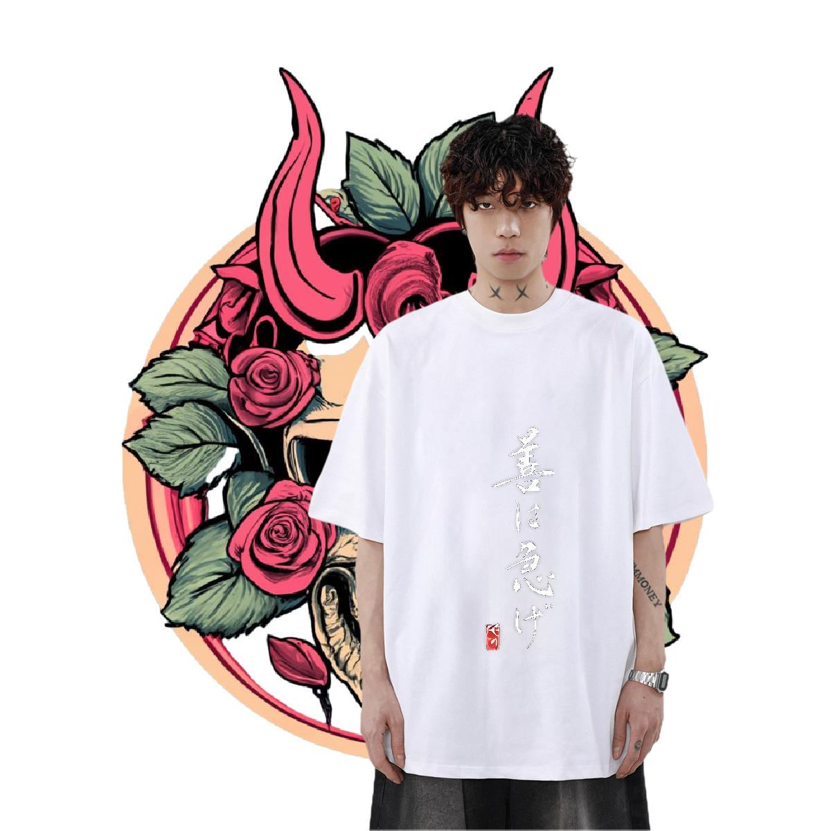 Designer Fashion T-Shirts for Men Custom Cartoon Anime Printing Street Men Tshirts Breathable Short Sleeve Loose Fit