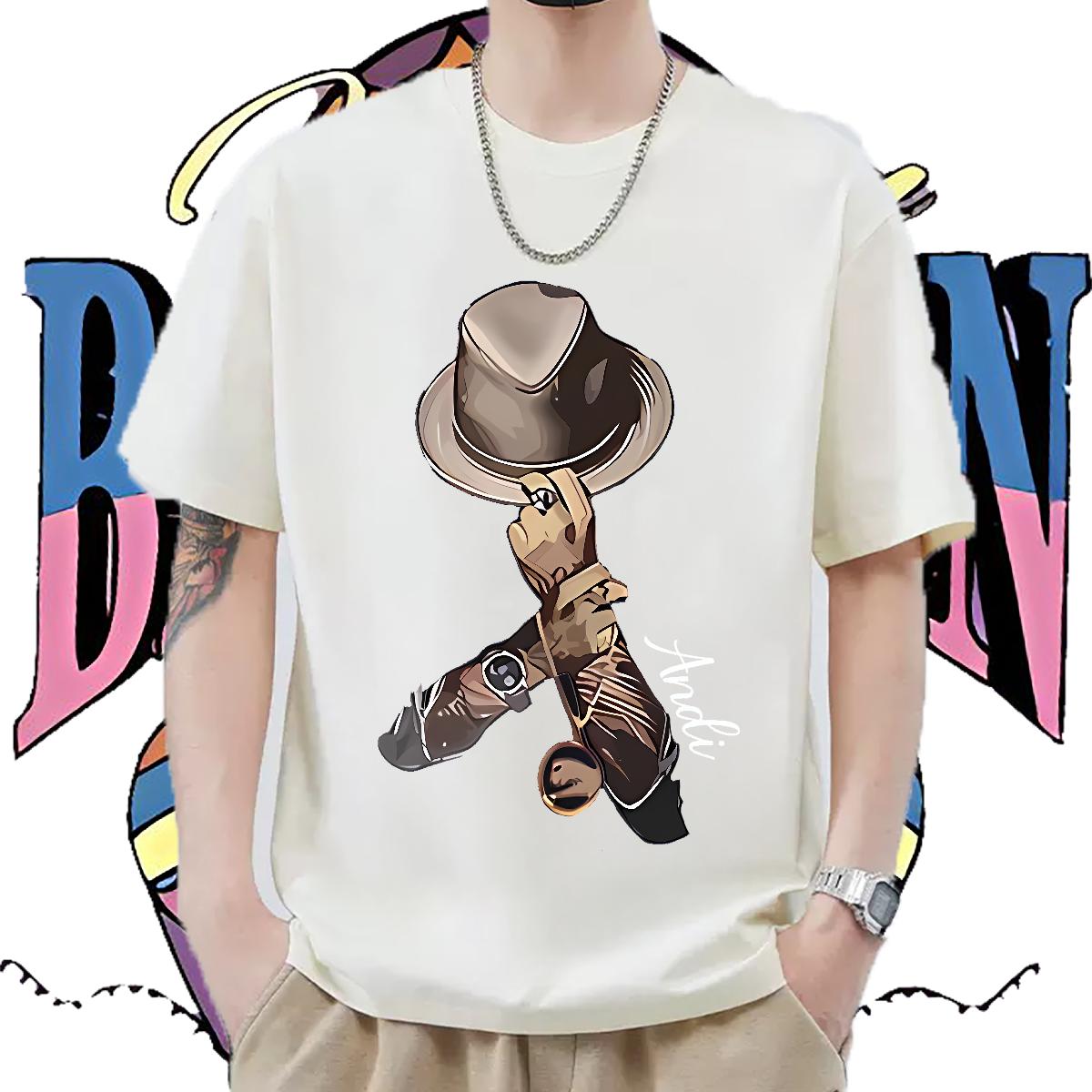 Unisex T Shirt For Man Hip Hop Street Round Neck Short Sleeve Men Tops Tees Stylist Graphic Clothings