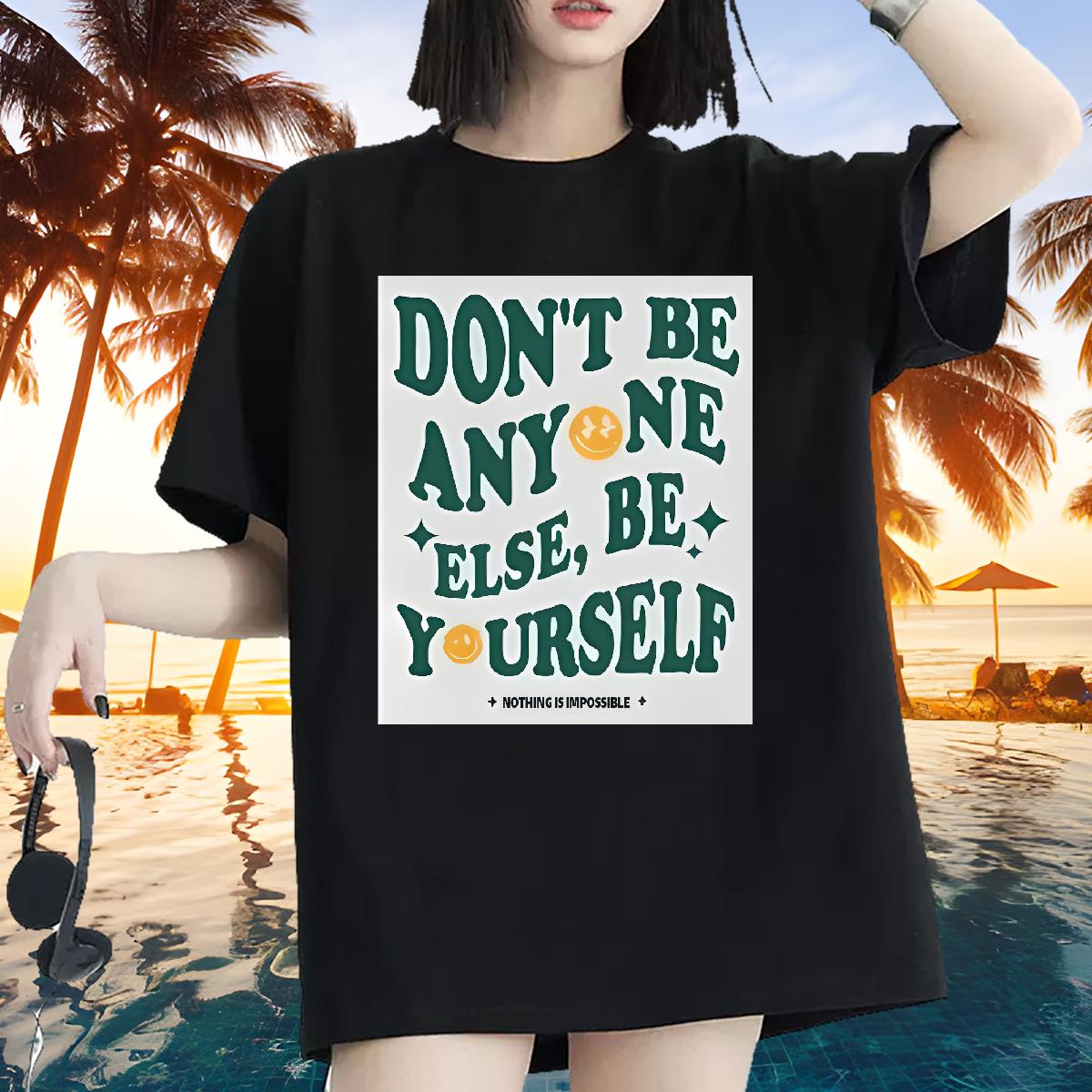 Custom T-Shirts Cotton O Neck Short Sleeves nothing is impossible 230g 100% Cotton Casual Daily Wear Unisex Tshirts Customized Female Top Shirts