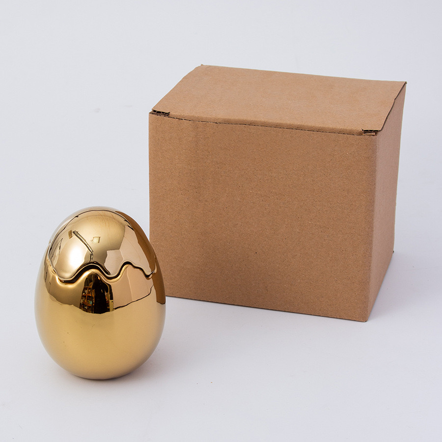 Gold Silver Creative Large Egg shell ceramic plated candle cup ins High appearance level scented candle cup empty bottle custom