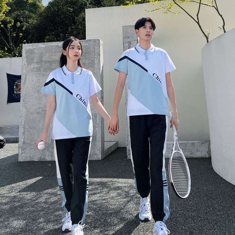 Polo shirt simple short sleeved summer student school uniform couple different sportswear