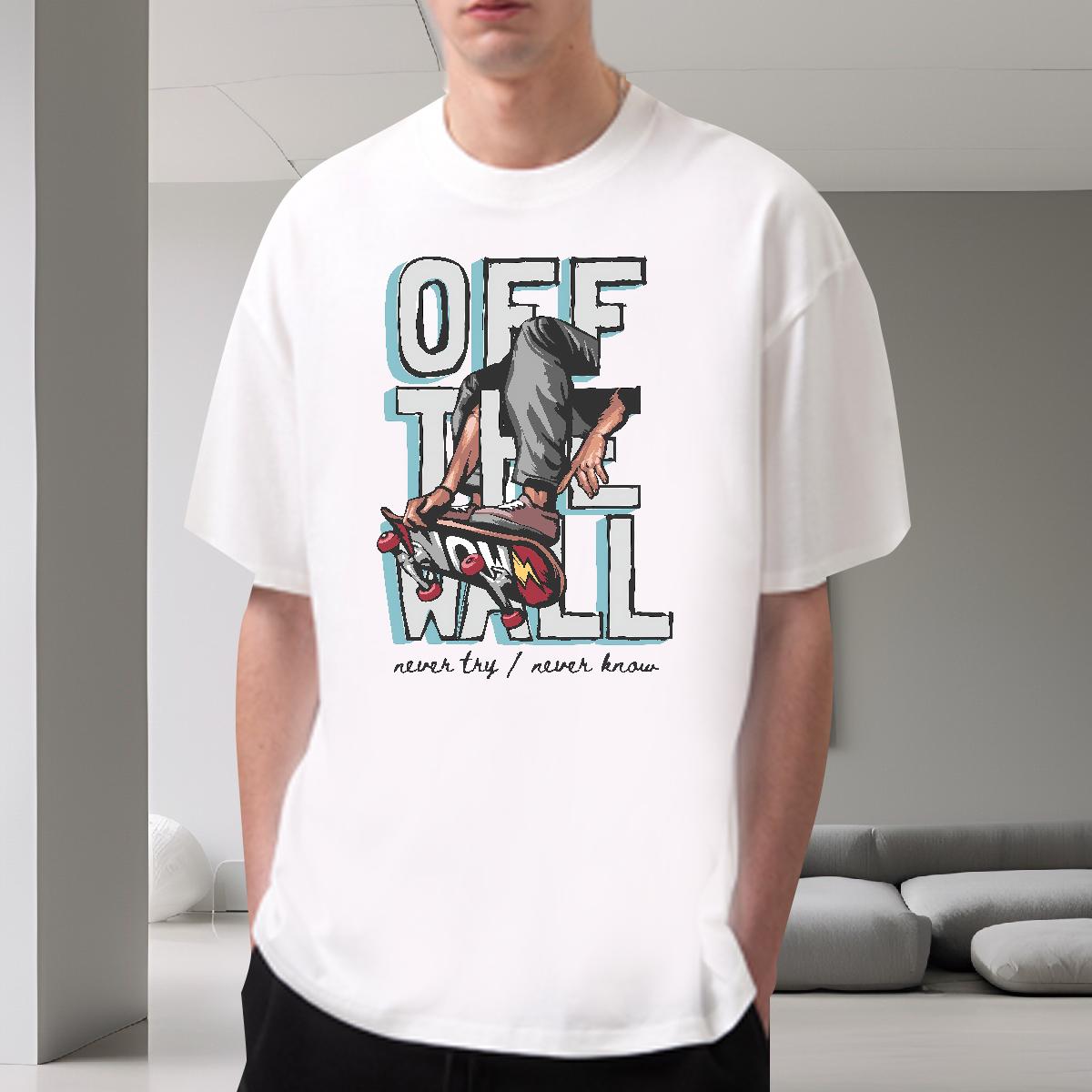 2024 T Shirts Men Graffiti Art 100% Cotton 230g Plus Size Custom Tshirts Sport O-Neck Short Sleeve Cotton Wholesale Tee Shirt