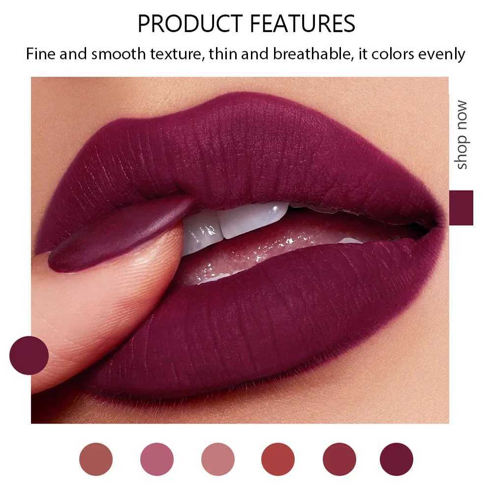 Matte Nude Lipstick Lip Liner Pen Set Long Lasting Waterproof Non-stick Cup Sexy Brown Lips Contour Tint Smooth Lip Gloss Makeup zxx240715