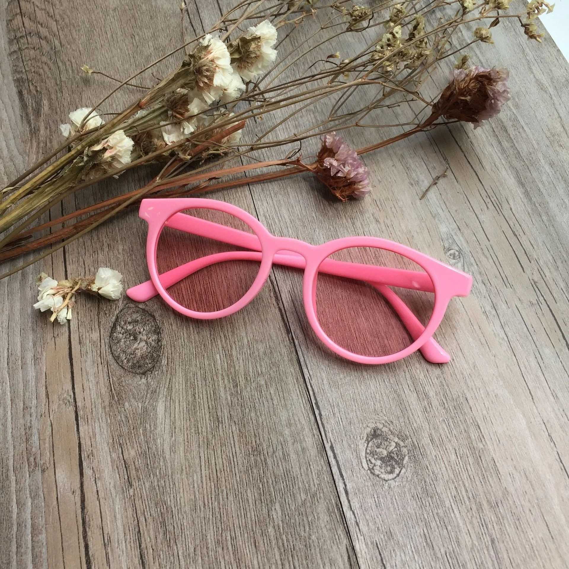 Sunglasses New childrens fashion plastic round frame sunglasses ocean film new sunglasses Fashion Glasses