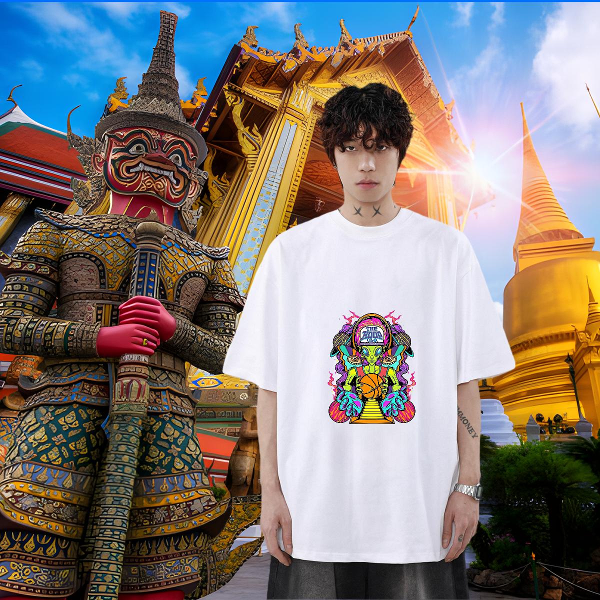 Fashion New T-Shirts Plus Size Custom Couples T Shirts High Street Hip Hop Breathable Crew Neck Loose Fit Tees Shirts