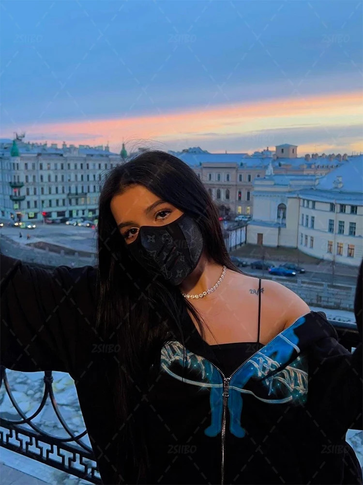 Y2K Hoodie Letter Print Graphic Print Hoodie Men Women Fashion Loose Sweatshirt Hip Hop Hipster Clothes 240708