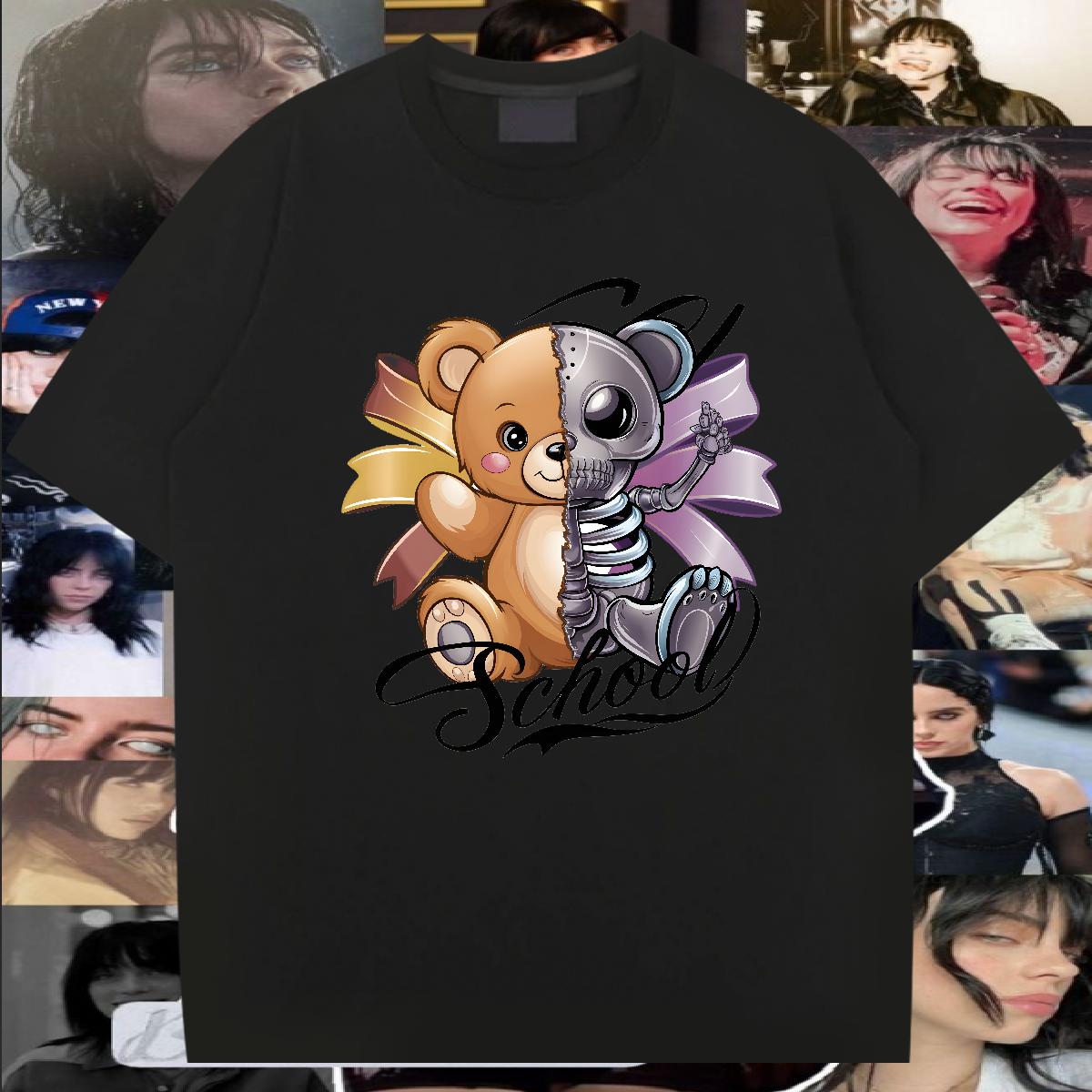 Classic T Shirt For Man bear 100% Cotton 230g Street wear Hip Hop Cotton Breathable Short Sleeve Mens Tshirts Factory Direct DIY Polos