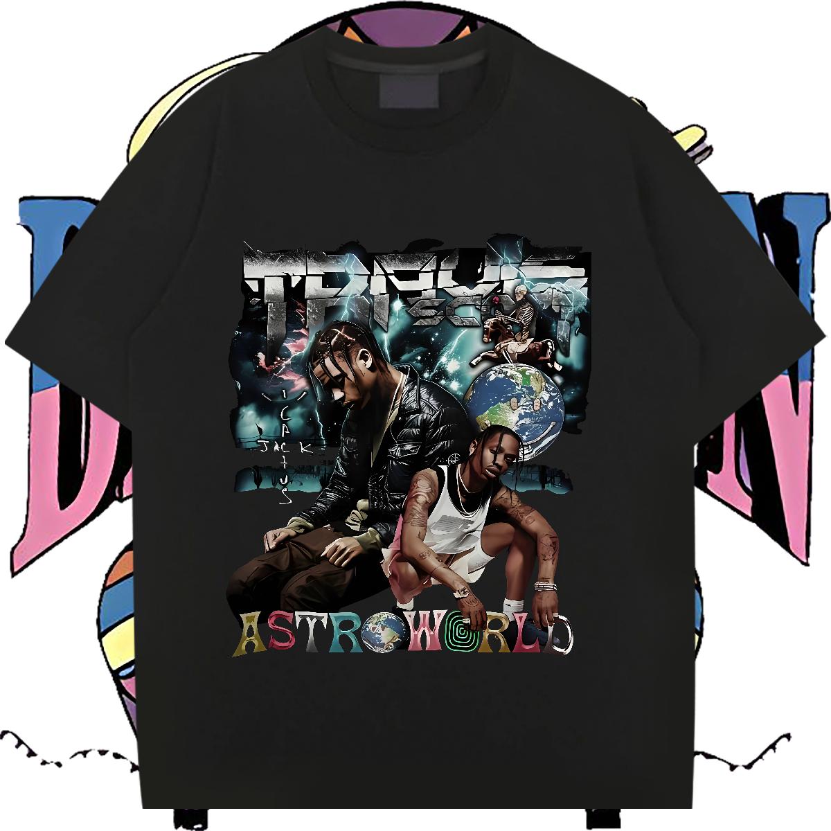 5A T shirt High Street Hip Hop Cotton Breathable Short Sleeve Men Tees 2024 Summer DIY Clothings