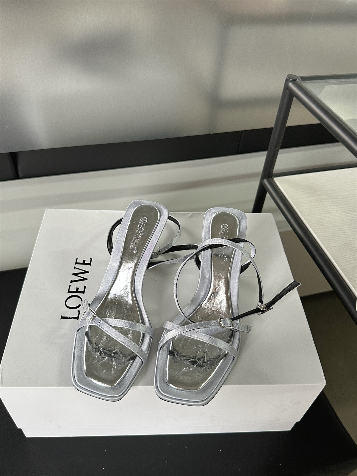 Designer Shoes 2024 Free Shipping Summer New Cross Strap Open Square Toe Minimalist Temperament High-Heeled Sandals For Women Size 244