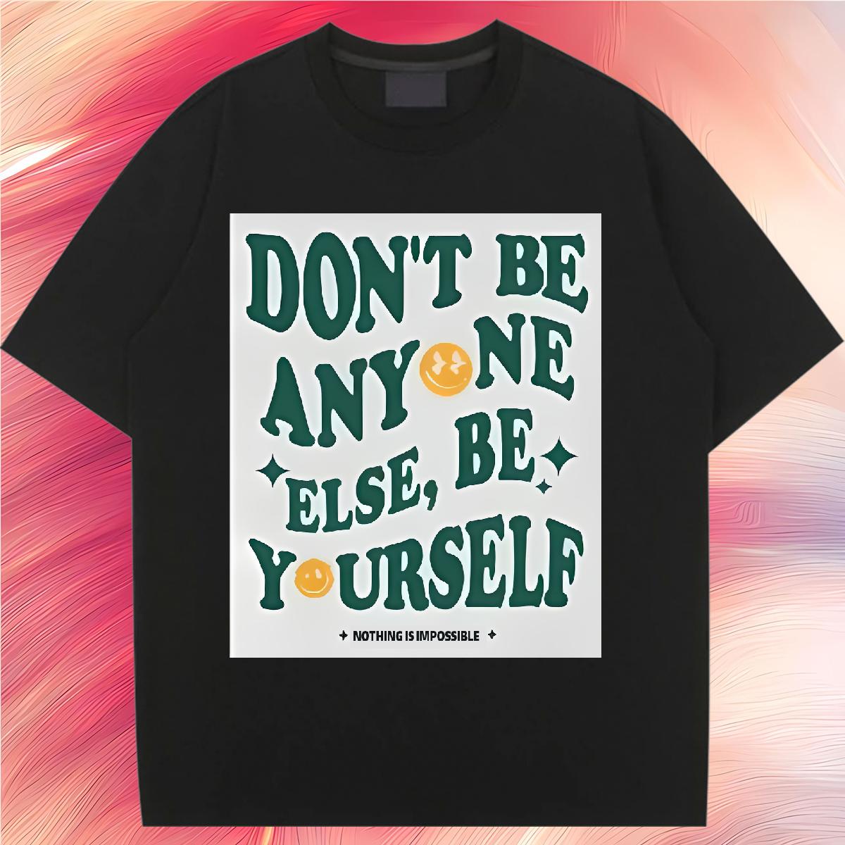 Fashion Casual Woman T Shirts Cotton O Neck Short Sleeves nothing is impossible 230g 100% Cotton Summer Casual Unisex Tshirts Custom Print Oversized 5