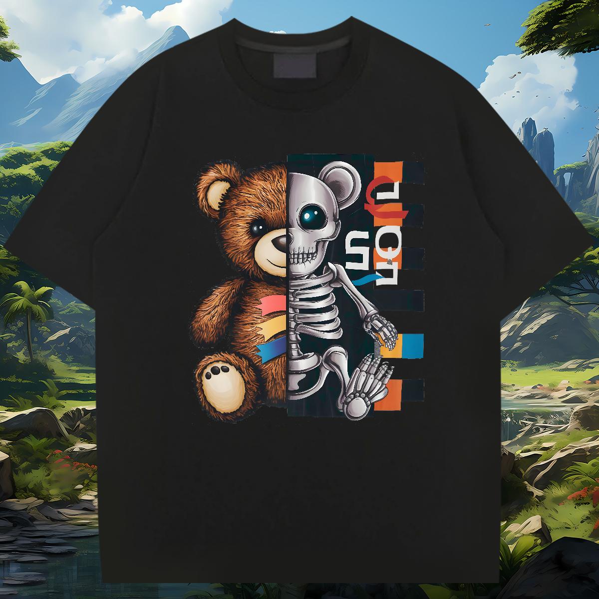 Brand Man T Shirts bear 100% Cotton 230g Sports Casual Crew Neck Cotton Men Clothes T-Shirt Customized Custom Anime Tops