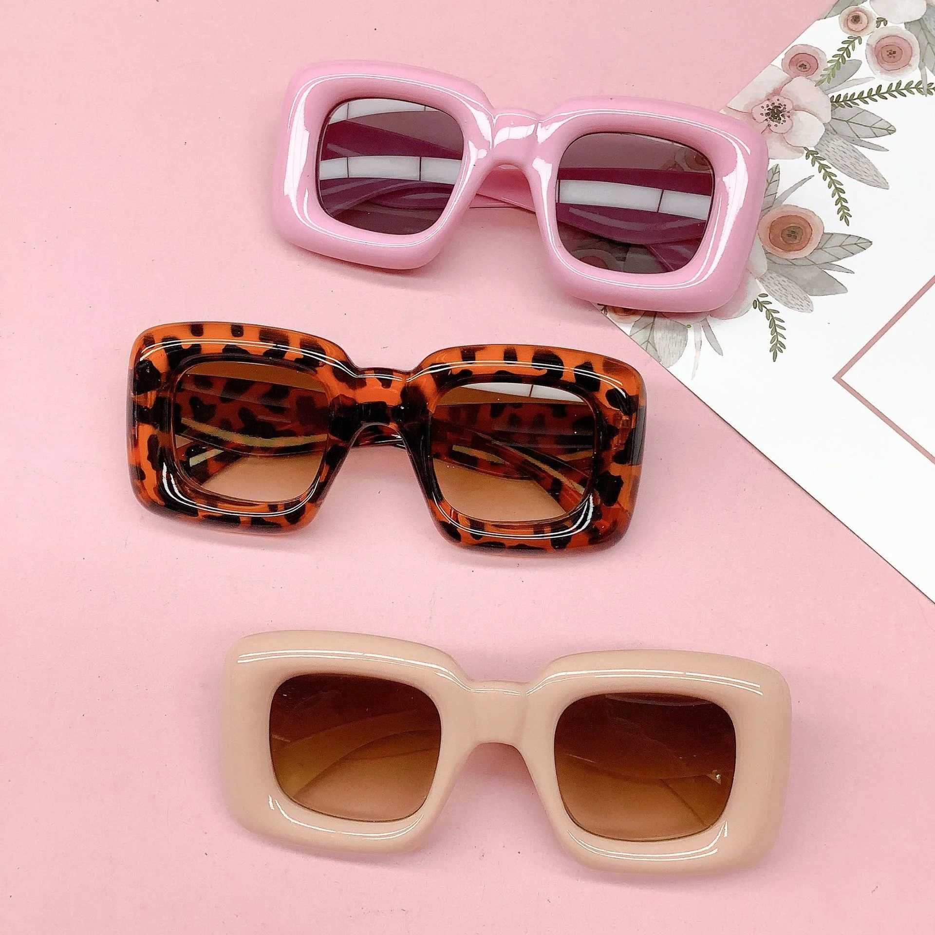 Sunglasses 2023 new fat box fashion personality net red style childrens sunglasses concave style sunglasses