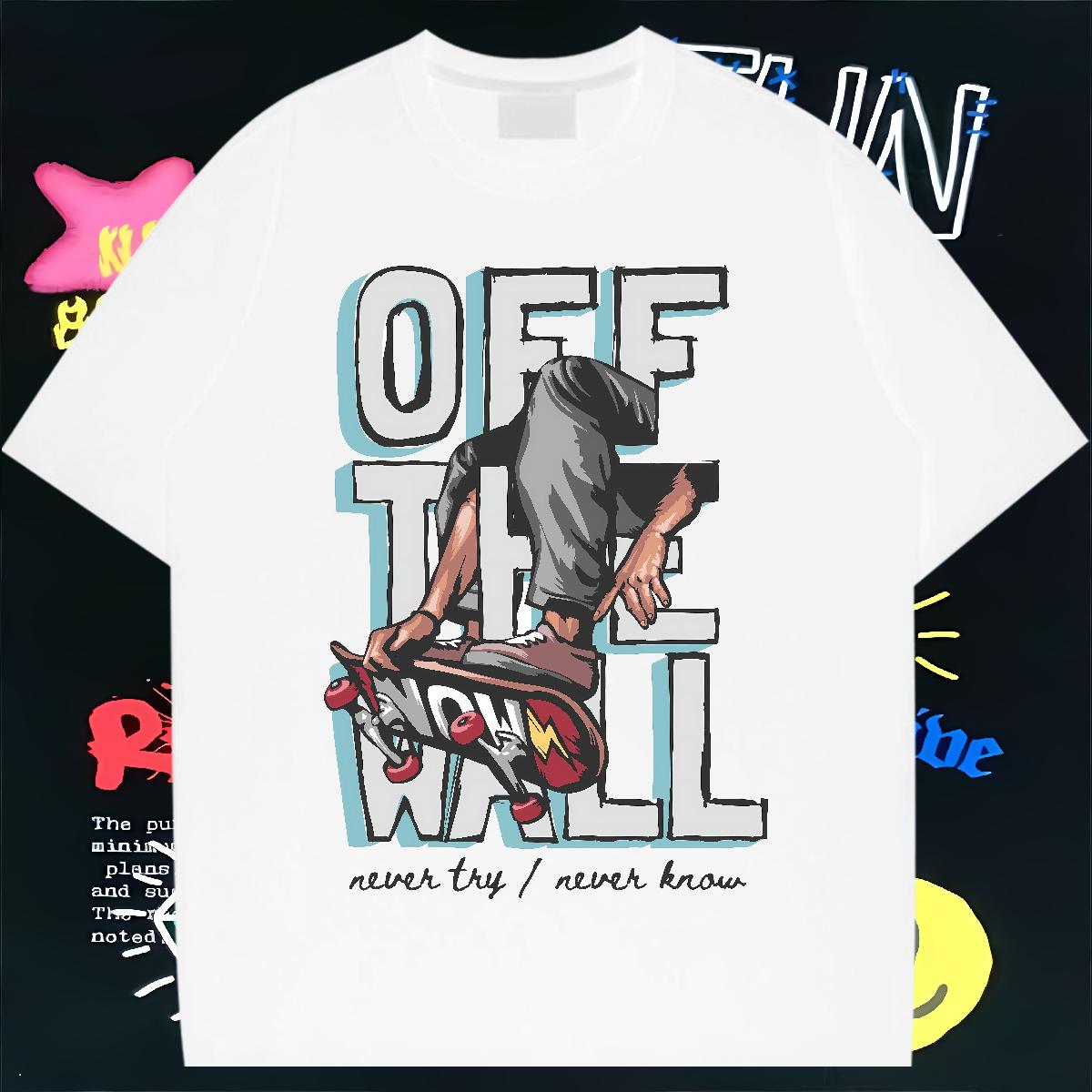 Wholesale Men T Shirts Graffiti Art 100% Cotton 230g Cartoon Print Tshirt for Man Woman Daily Outfit 180g Cotton Popular Polos