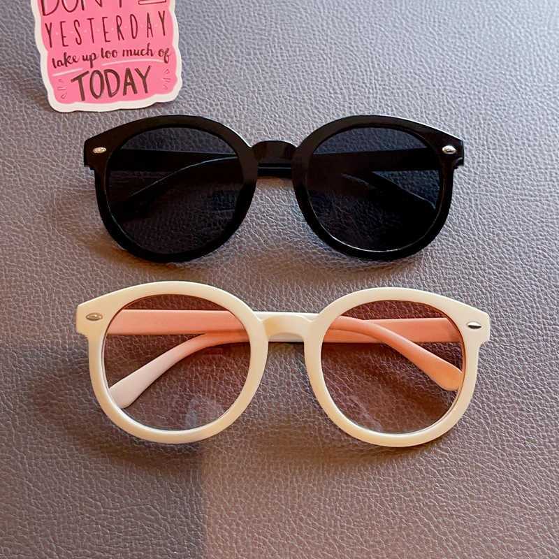 Sunglasses 2024 New Children Simple Solid Color Oval Sunglasses UV400 Girls Boys Fashion Outdoor Sun Protection Sunglasses Kids Sun Glasses