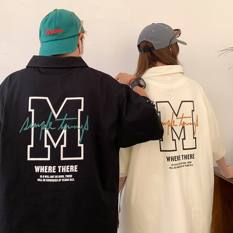 Men's short sleeved polo shirt summer trendy Instagram handsome versatile loose collar top