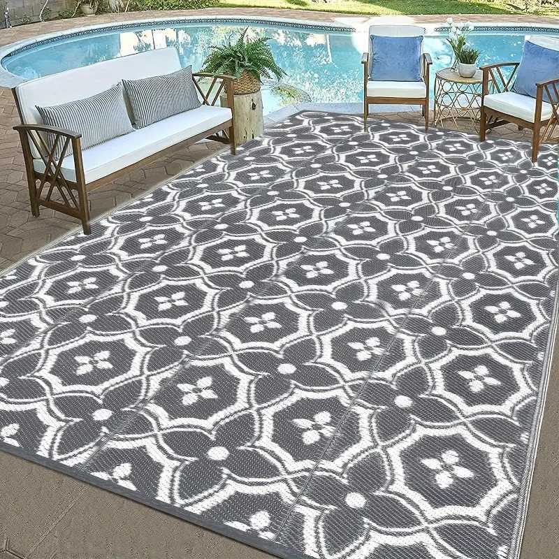 Carpets Foldable Outdoor Rug Bohemian Style Beach Mat Waterproof Reversible Patio Carpet for Balcony Camping Picnic Spring Home Decor R240716