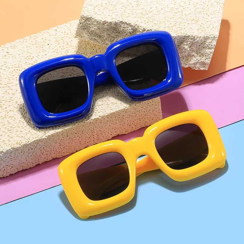 Sunglasses New Childrens Hip Hop Bubble Funny Square Thick Frame Baby Glasses For Boys And Girls Going Out Sun Protection Sunglasses