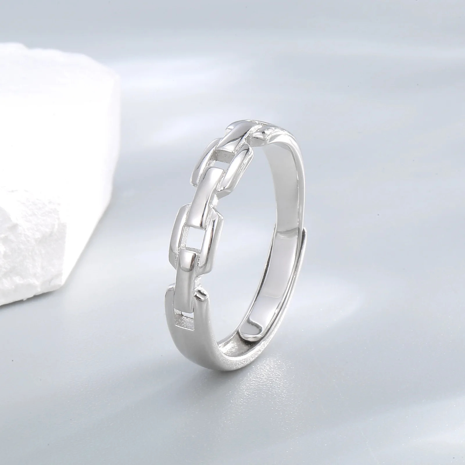 Couple Sterling Silver Jewellery In Couple ring 925 rhodium plated Cute Accessories For Girls In Amethyst Ornaments 240709 - view 6