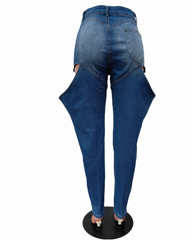 OJW122971 Trousers Clothes 2023 New High Waist Stretch Denim Sexy Cut Out Jeans Pants For Women