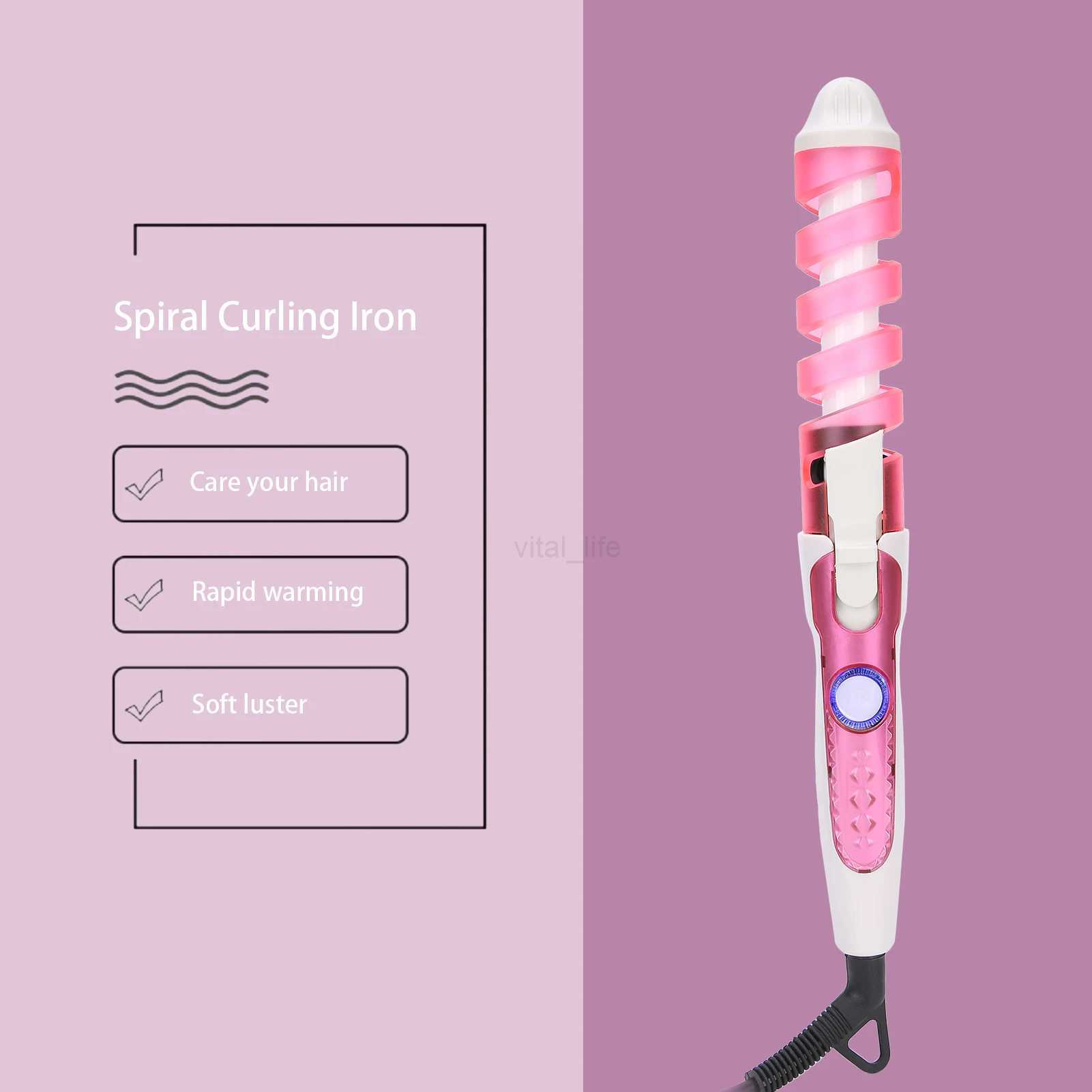 Electric Hair Curler Electric Hair Curling Wand Spiral Hair Curler Curling Iron Hairstyling Tool 110240V Spiral Curling IronCL240716
