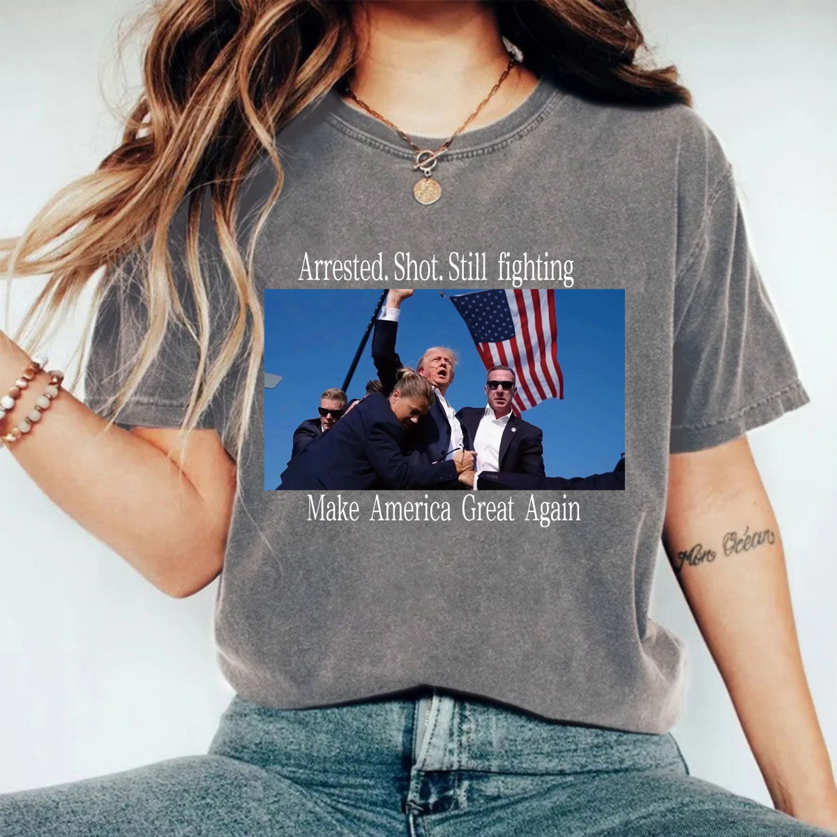 t shirt women tank top women Trump assassination crew Neck Cotton Short Sleeve Breathable Daily Outfit tshirt womens t shirt tshirts clothes woman ren