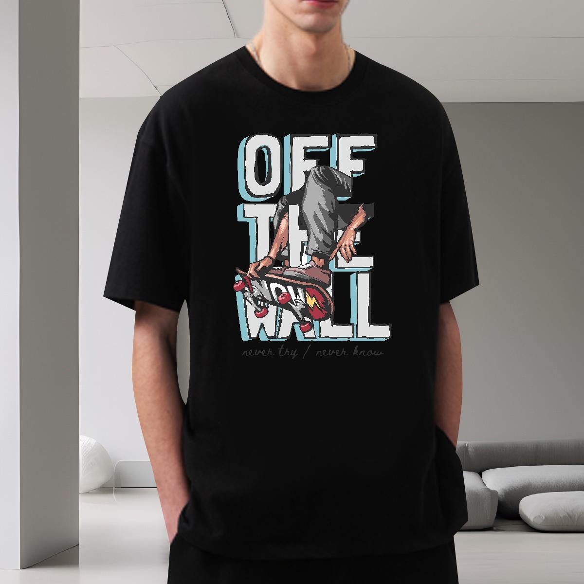 2024 T Shirts Men Graffiti Art 100% Cotton 230g Plus Size Custom Tshirts Sport O-Neck Short Sleeve Cotton Wholesale Tee Shirt