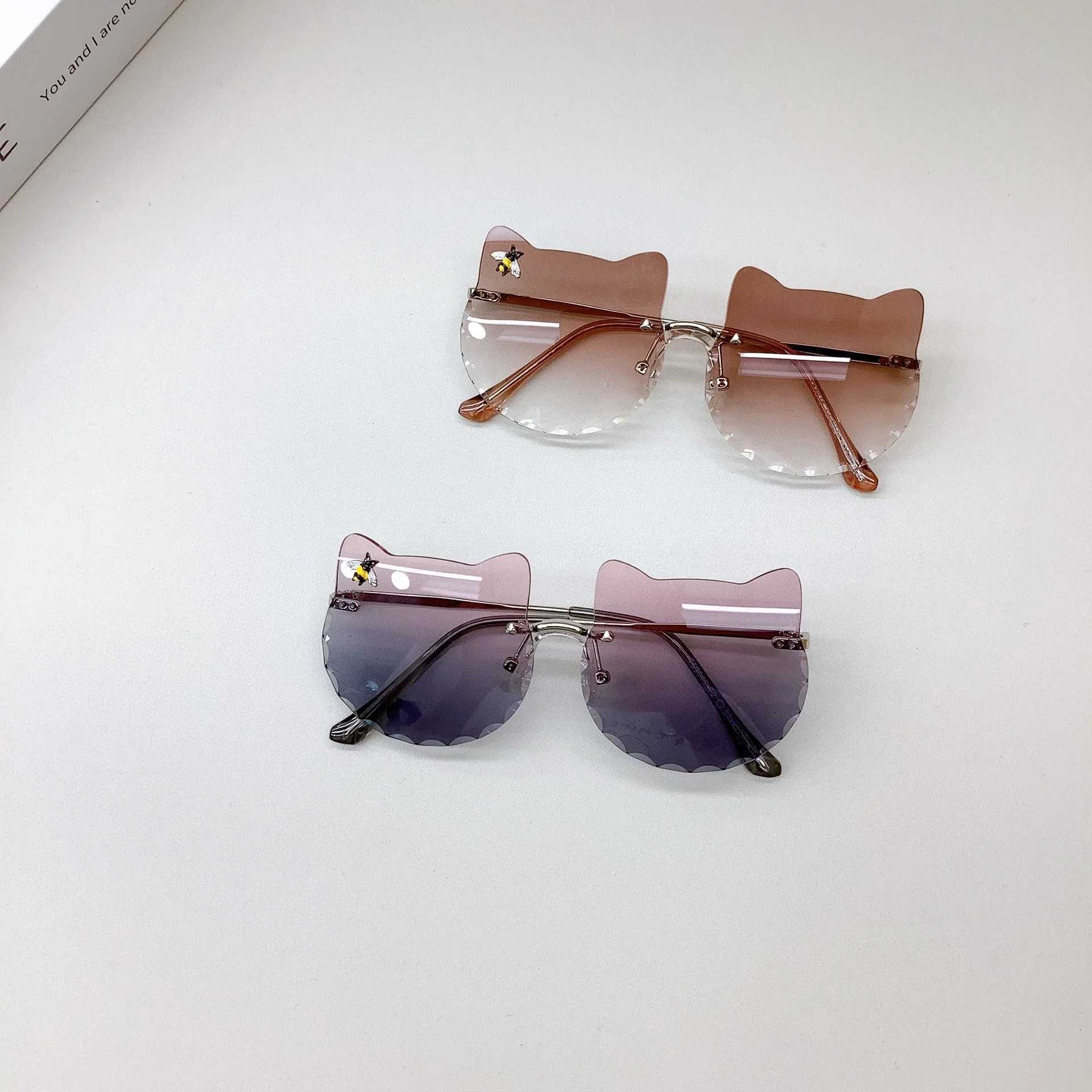 Sunglasses New Childrens Sunglasses Bow Knot Cute Cartoon Shape Baby Sunglasses UV Protection Boys and Girls Glasses