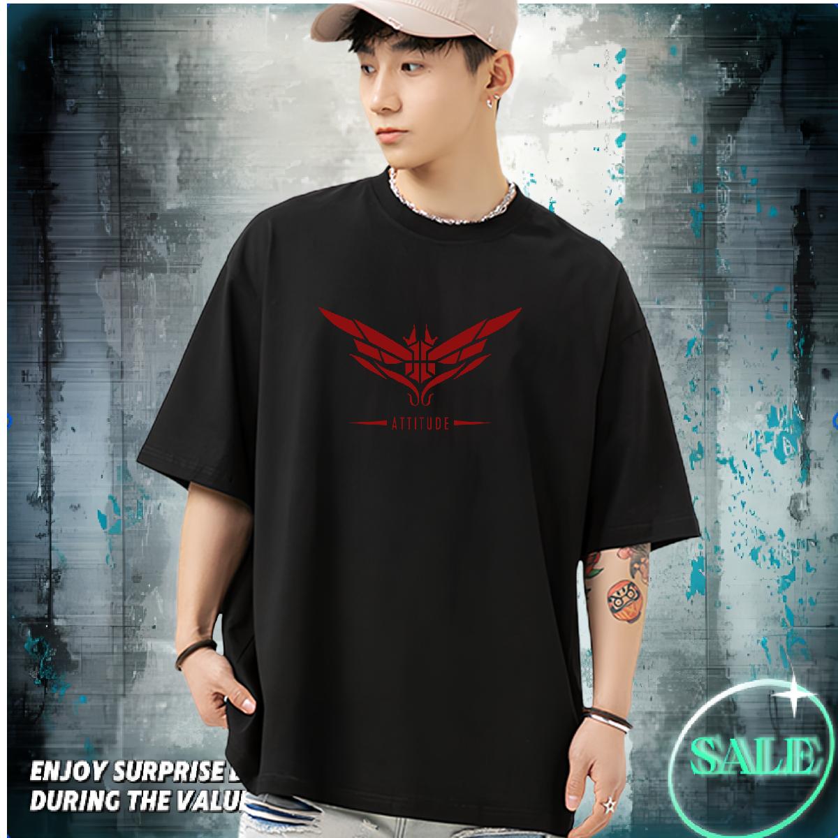 Wholesale Mens T Shirts High Street Hip Hop Crew Neck Cotton Men Tops Tees Fashion DIY Printed Tees Shirts