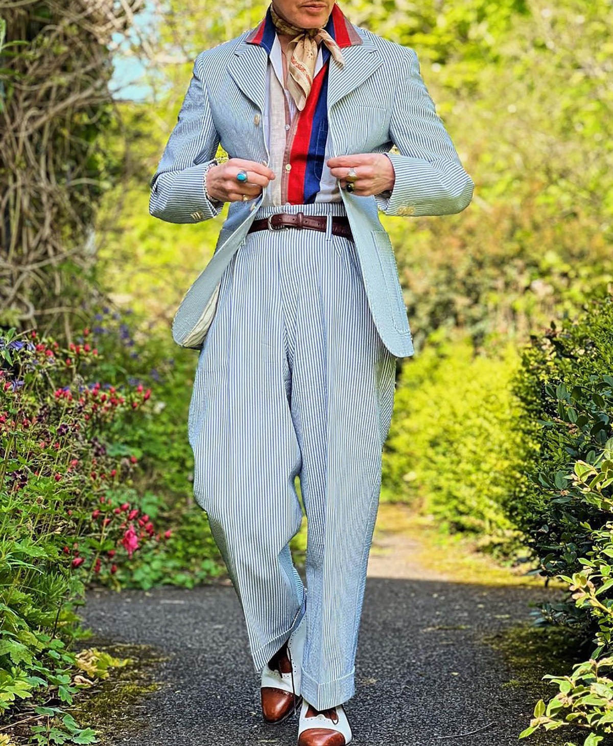 Striped Print Men Wedding Suits 2 Pieces Custom Made Notched Lapel Wedding Tuxedos For Business Groom Wear Party Birthday