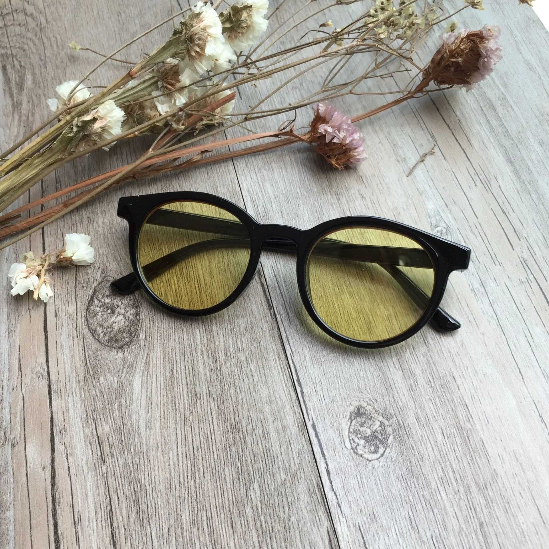 Sunglasses New childrens fashion plastic round frame sunglasses ocean film new sunglasses Fashion Glasses