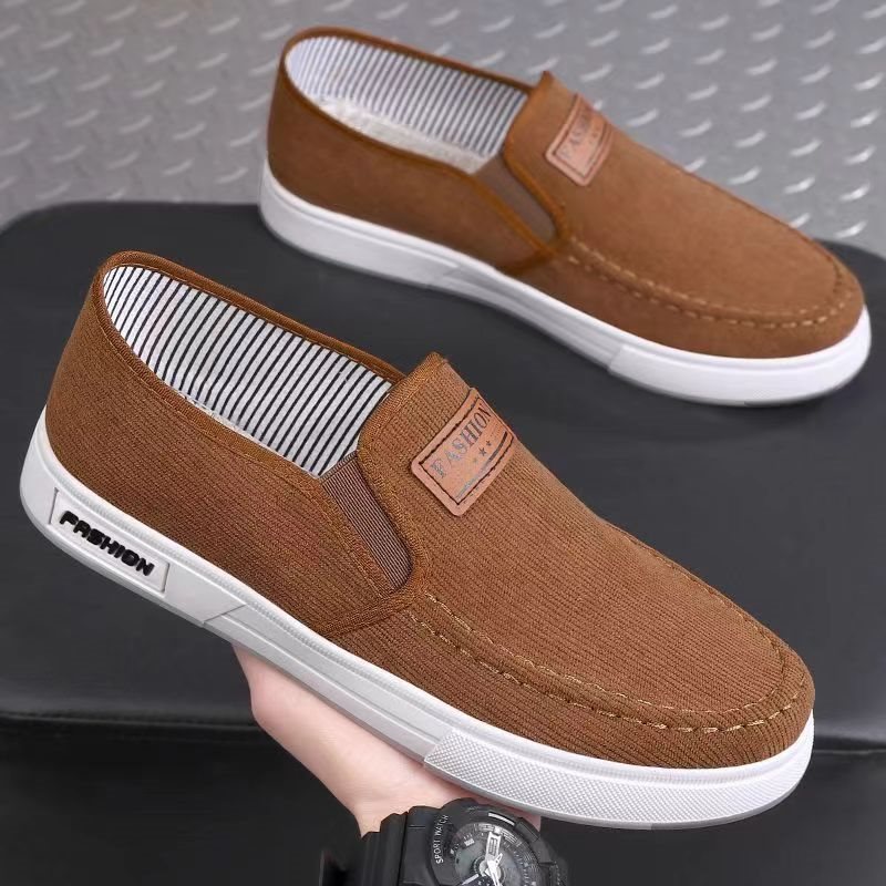 Free shipping men's shoes Spring and Autumn cloth shoes Soft sole Anti slip breathable comfortable casual work shoes Fashion versatile canvas sho