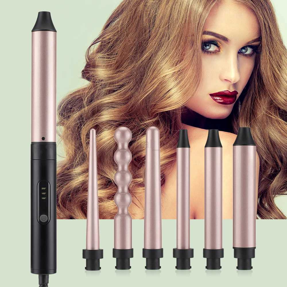 6 in 1 Electric Hair Curler for Women Professional Ceramic Curling Iron Adjustable Temperature Household Hair Styling ToolsCL240716
