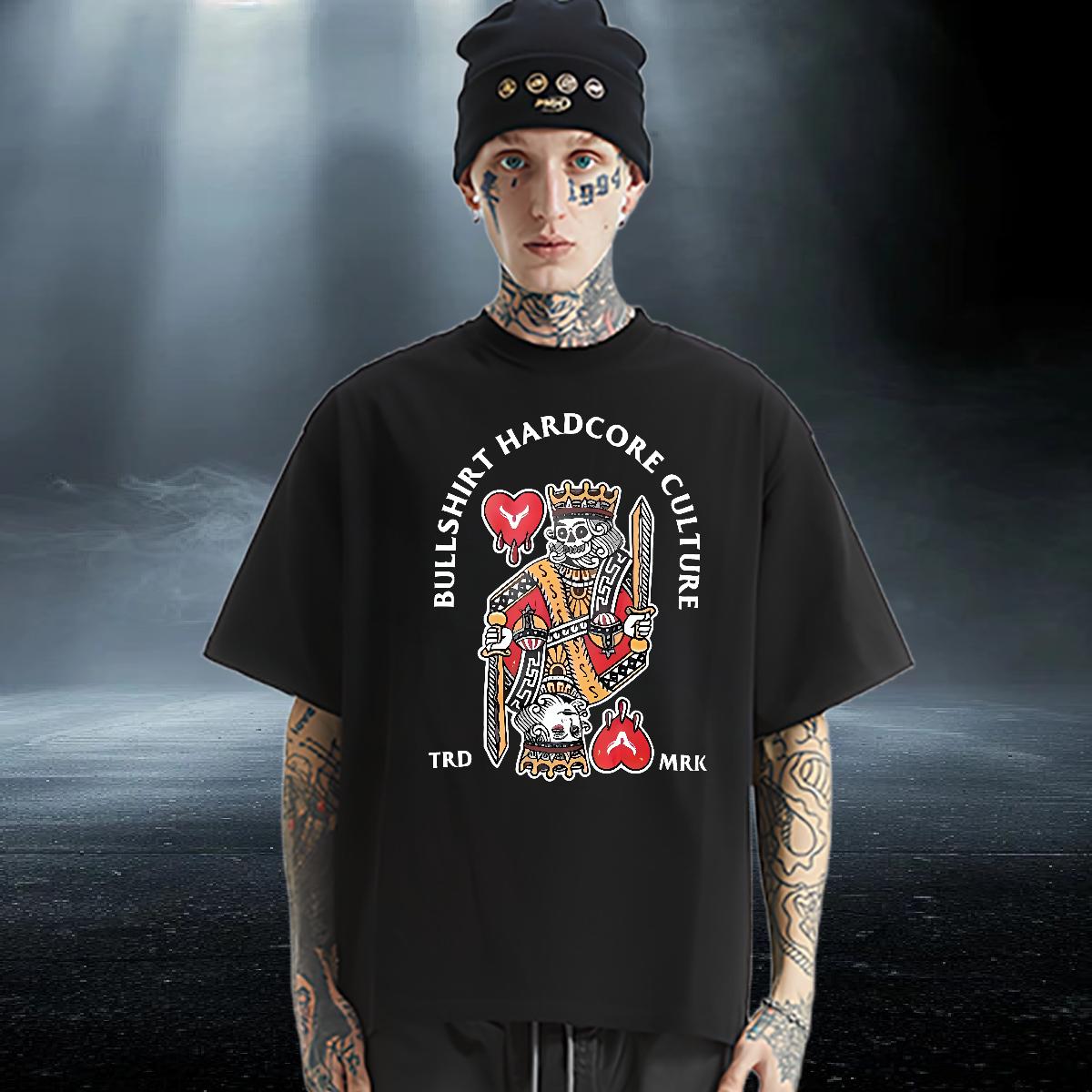 High Quality T Shirts Men fashion 230g 100% Cotton Sport O-Neck Short Sleeve Cotton Men Clothes T-Shirt 2024 Cartoon Printing S-4XL Clothings