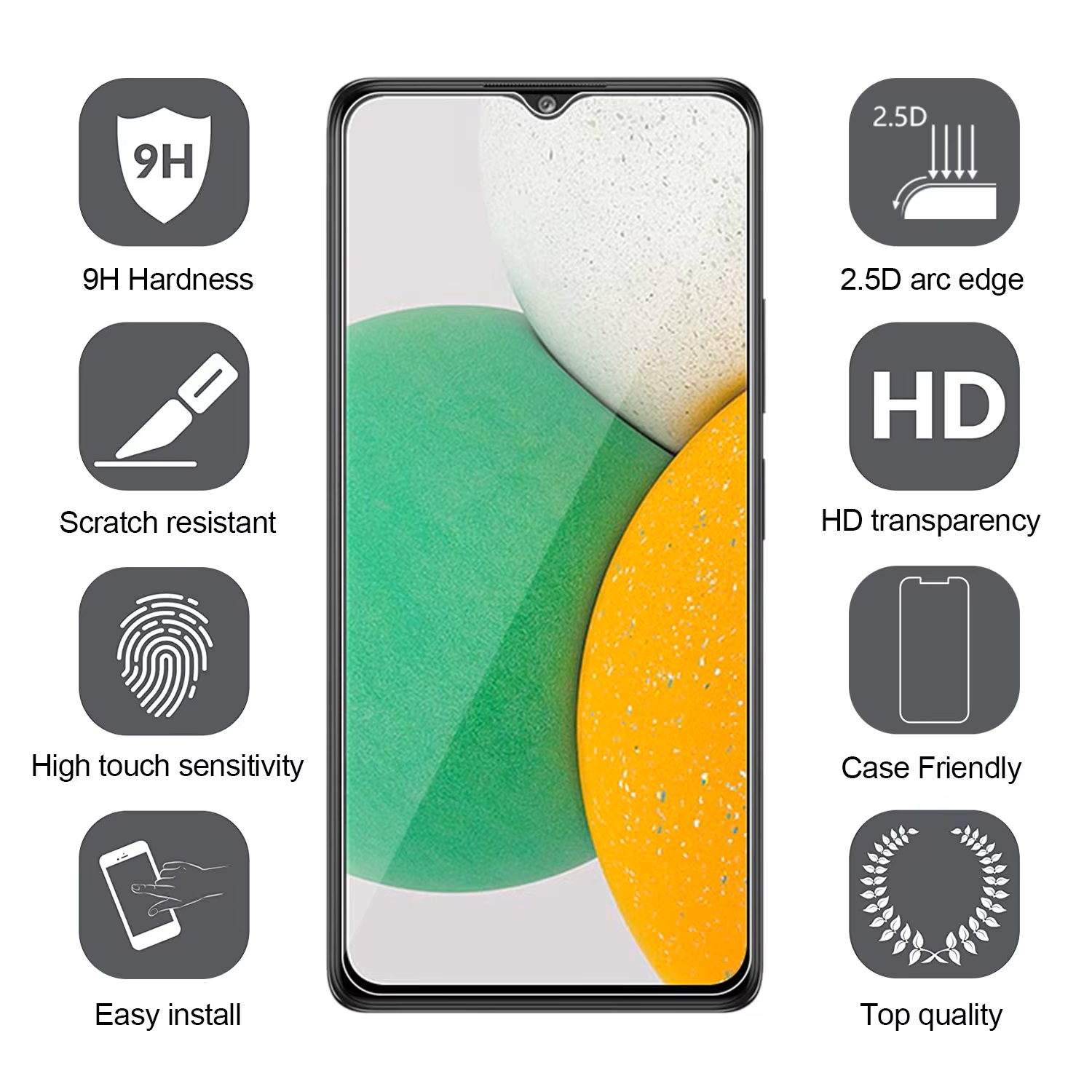9H Clear Tempered Glass Phone Screen Film Protector With Retail Package For Samsung S21 FE S22 S23 Plus S24 Ultra A05 A05S A15 A25 A35 A55 A04 A14 A34