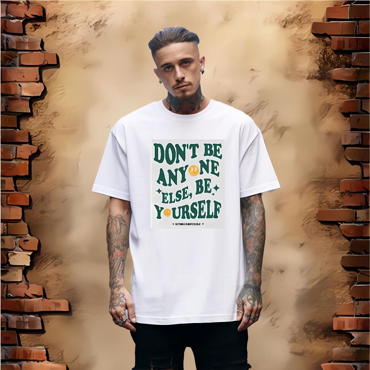 Designer Men Tees nothing is impossible 100% Cotton 230g Short Sleeve Cotton O-Neck Anime Printing Street T shirt Black White Wholesale Tops Tees