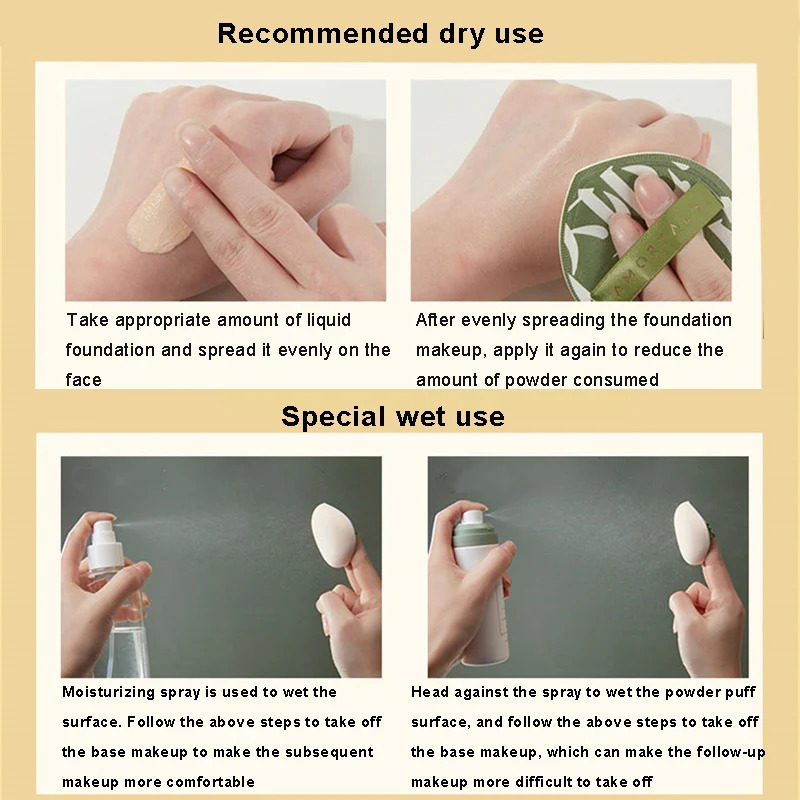 3 pieces/box soft air cushion puff concealer brush round makeup mixer sponge elastic cotton candy cosmetics foundation make-up set 240715