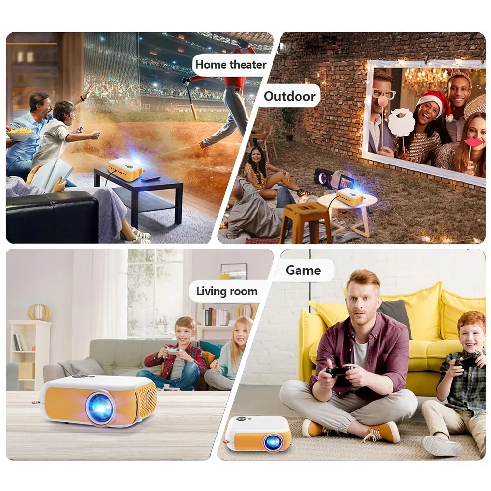 A10 480 360 Pixel Mini Beamer Support 1080P Portable USB Video Projector for Home Theater Kid Gift Cinema