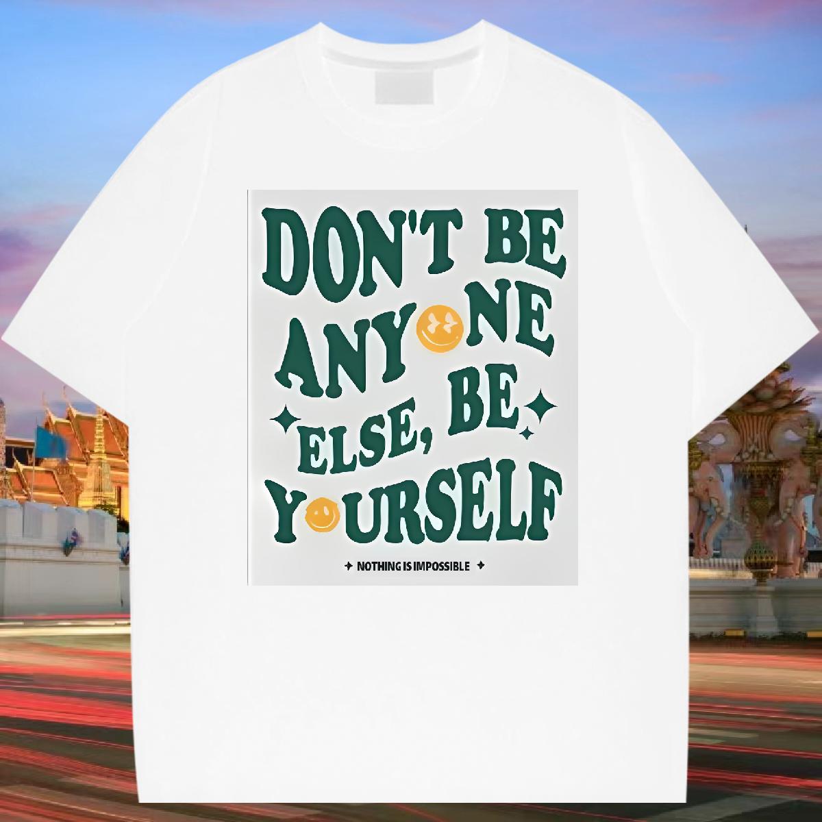 2024 T Shirts Men nothing is impossible 230g 100% Cotton Oversized 4XL Tshirt for Man Woman Beach Round Neck Short Sleeve Soft Wear