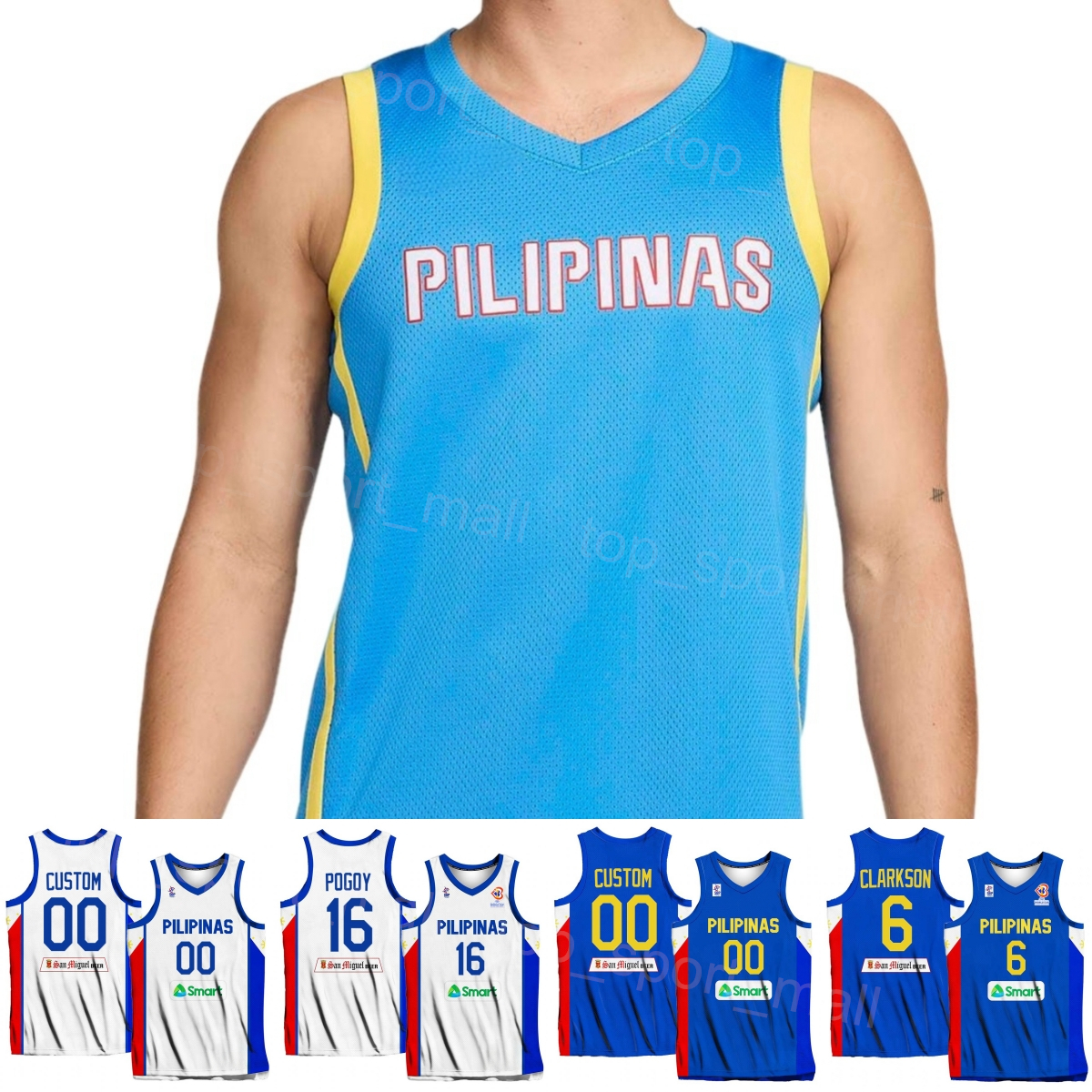 Printed Philippines 2024 Basketball 3 Chris Newsome Jerseys 18 Oftana 21 Mason Francis Amos 28 Kevin Quiambao 32 Justin Brownlee 33 Carl Tamayo National Team Shirt