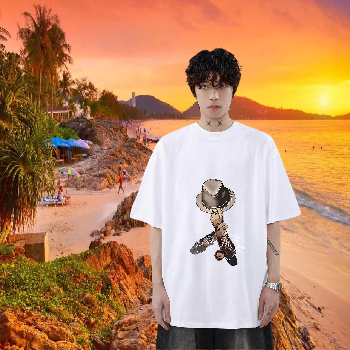 Fashion New T Shirt For Man Custom Printed Daily Wear Men Tees Breathable Crew Neck Cotton Loose