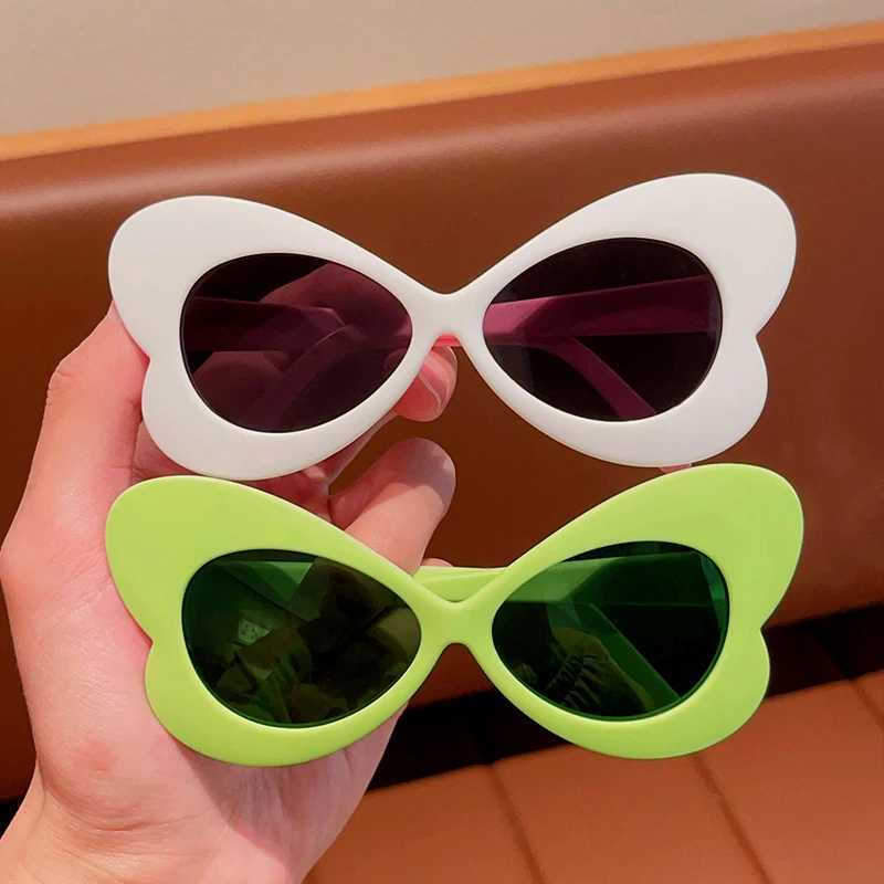 Sunglasses 2024 New Children Simple Butterfly Shaped Cute Sunglasses UV400 Girls Boys Fashion Colors Protection Sunglasses Kids Sun Glasses